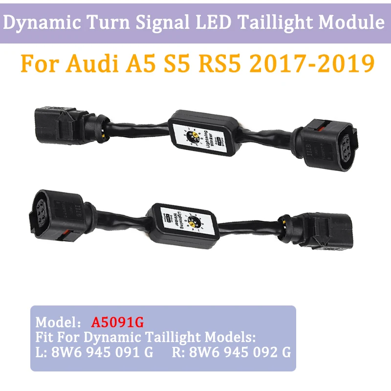 Pora Dinamiškas Posūkio Signalo Lemputė Add-on Modulio Laido Pajungti A5091G Audi A5 S5 RS5 2017-2019 LED Kairėje ir Dešinėje Uodegos Šviesos