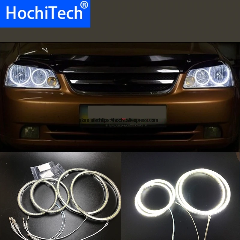 HochiTech už Chevrolet Lacetti Optra Nubira 2002-2008 Ultra ryškūs SMD baltos spalvos LED angel eyes 2600LM halo žiedas rinkinys dienos šviesos