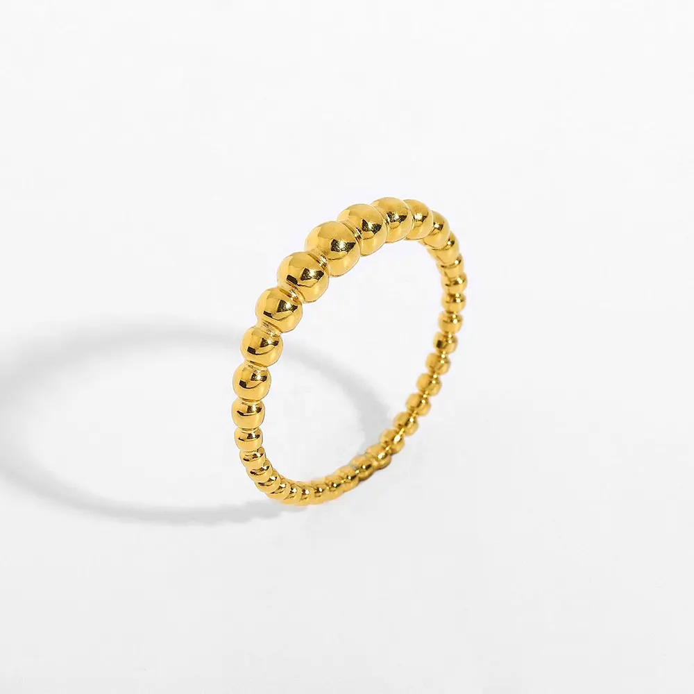 18K Auksu Prašmatnus Mažai Taškų Mini Žiedas, Nerūdijančio Plieno, Vestuvių Bauda Piršto Žiedą